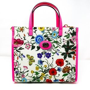 gucci medium flora tote bag